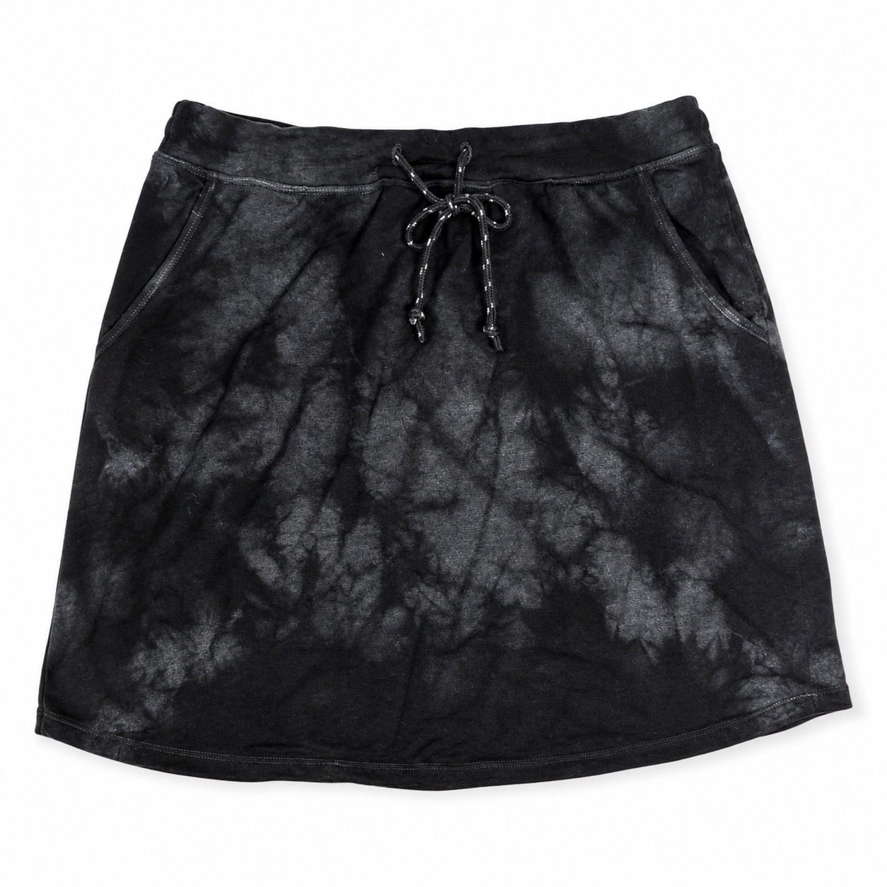 Sundry For Evereve Black Tie Dye French Terry Mini Skirt Drawstring Size 3 L